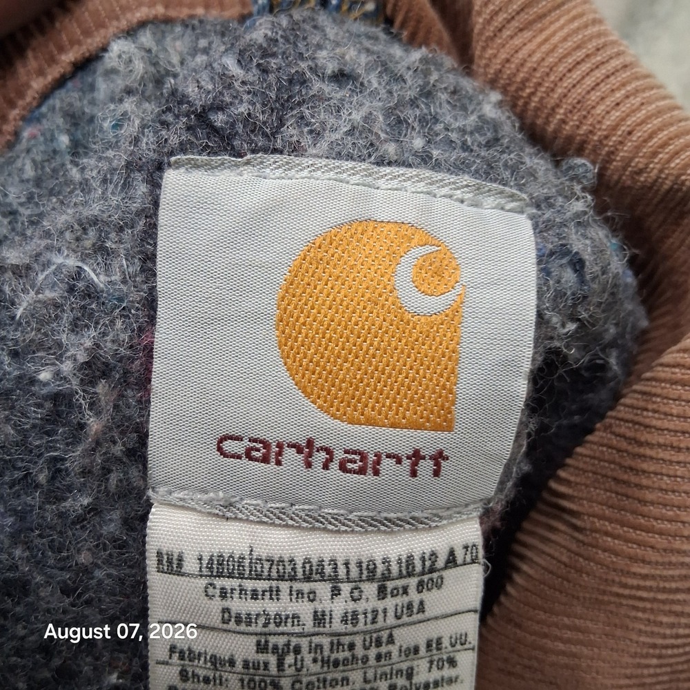 Vintage Carhartt C59 DST Denim Chore Coat Mens 2XL Blanket Lined USA Barn Jacket - Picture 5 of 14
